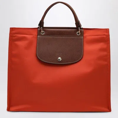 Longchamp Carrot-coloured L Cabas Shopping Bag In Orange