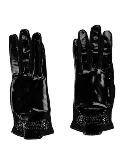 Pre-owned Longchamp Cashmere Black Gloves