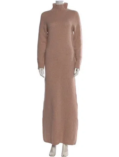 Pre-owned Longchamp Cashmere Long Dress In Neutral