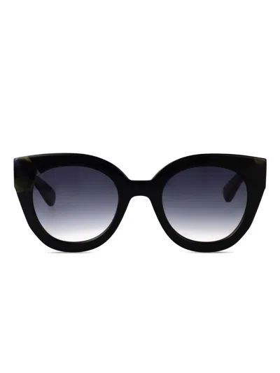 Longchamp 猫眼镜框太阳眼镜 In Black