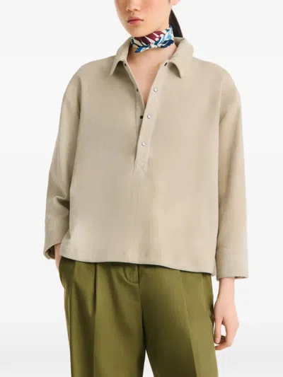 Longchamp Catch The Parisian Wave Silk Scarf In Blue