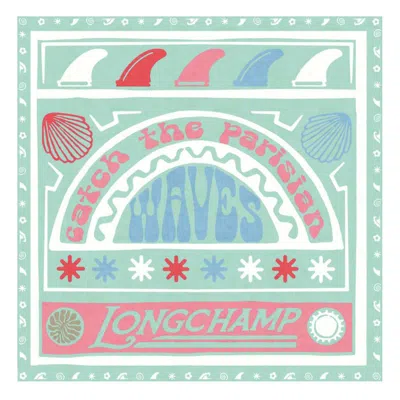 Longchamp Catch The Parisian Wave Square Silk Scarf In ["blue","multi-color"]