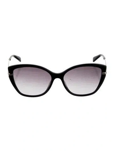 Pre-owned Longchamp Cat-eye Gradient Sunglasses In Black