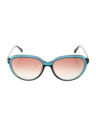 Pre-owned Longchamp Cat-eye Gradient Sunglasses In Blue