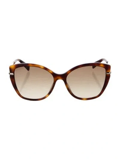 Pre-owned Longchamp Cat-eye Gradient Sunglasses In Brown