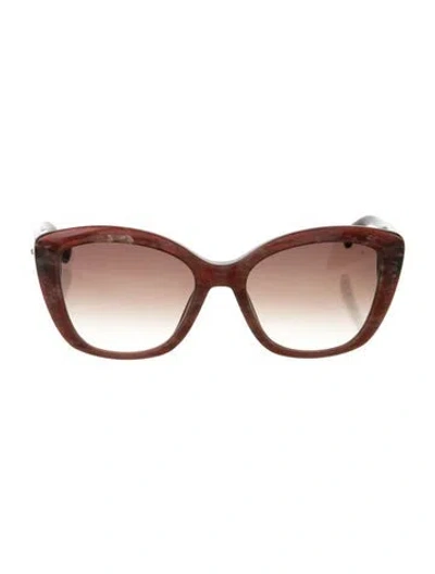 Pre-owned Longchamp Cat-eye Gradient Sunglasses In Brown