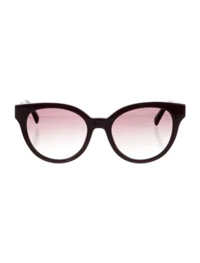 Pre-owned Longchamp Cat-eye Gradient Sunglasses In Burgundy