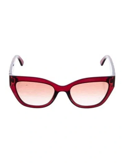Pre-owned Longchamp Cat-eye Gradient Sunglasses In Burgundy