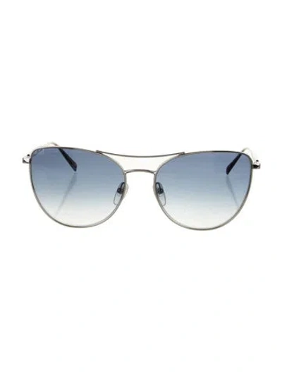 Pre-owned Longchamp Cat-eye Gradient Sunglasses In Silver