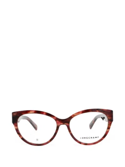 Longchamp Cat-eye Tortoiseshell-effect Glasses In Burgundy