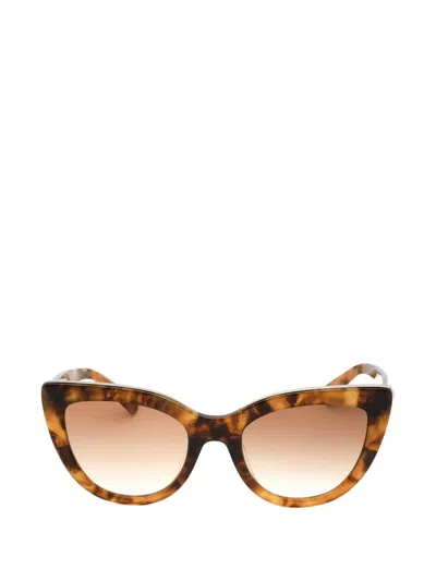 Longchamp Cat-eye Tortoiseshell-effect Sunglasses In Brown