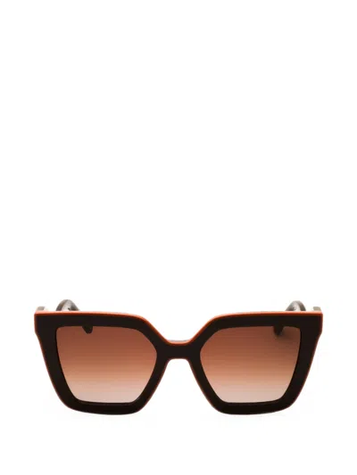 Longchamp Cat-eye Wavy-arm Sunglasses In Gold