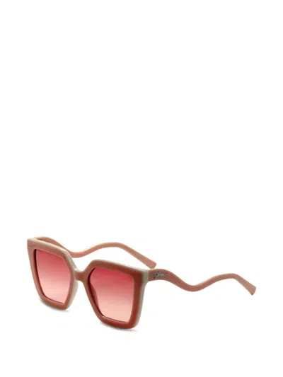 Longchamp Cat-eye Wavy-arm Sunglasses In Brown