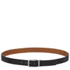 Longchamp Ceinture Homme Le Foulonné In Black/caramel