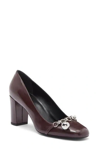 Longchamp Chain Strap Pump In Aubergine