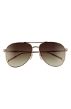 Longchamp Classic 59mm Gradient Aviator Sunglasses In Gold/ Khaki Gradient