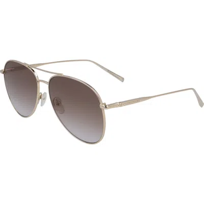 Longchamp Classic 59mm Gradient Aviator Sunglasses In Metallic