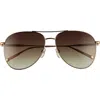 Longchamp Classic 59mm Gradient Aviator Sunglasses In Gold