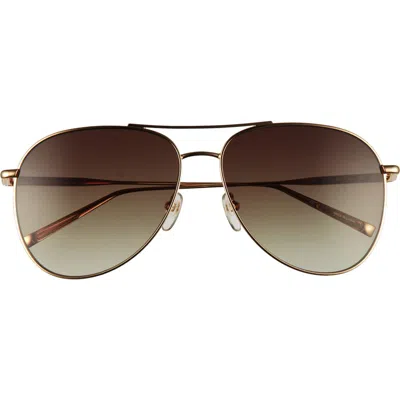 Longchamp Classic 59mm Gradient Aviator Sunglasses In Gold