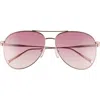 Longchamp Classic 59mm Gradient Aviator Sunglasses In Rose Gold/rose Gradient