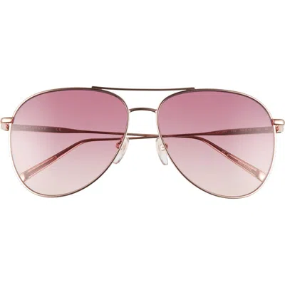 Longchamp Classic 59mm Gradient Aviator Sunglasses In Rose Gold/rose Gradient