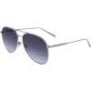 Longchamp Classic 59mm Gradient Aviator Sunglasses In Silver/blue Gradient