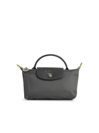 Longchamp Clutch Bag With 'le Pliage Green' Handle