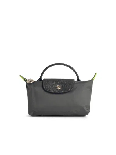 Longchamp Clutch Bag With 'le Pliage Green' Handle