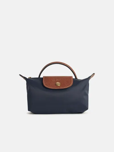 Longchamp Clutch Bag With 'le Pliage Original' Handle In Marine Recycled Tela
