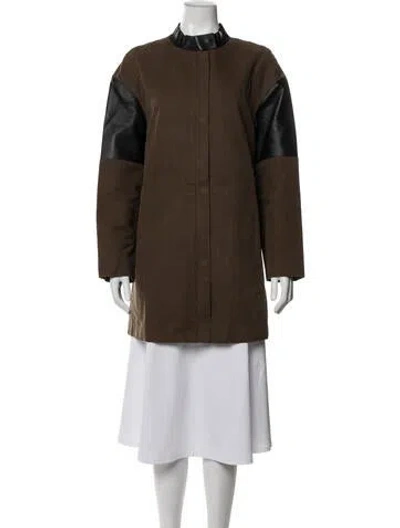 Pre-owned Longchamp Coat In Black/green