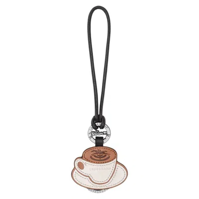 Longchamp Coffee Leather Key Ring In ["brown"]