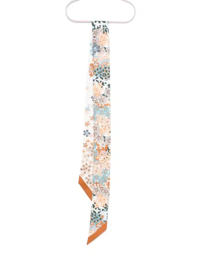 Longchamp Collier De Fleurs Head Scarf In 蓝色