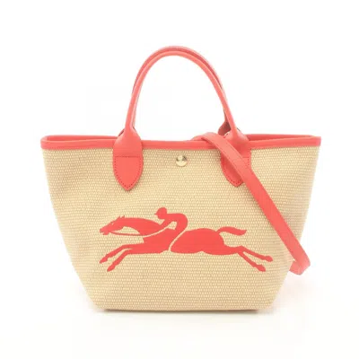 Pre-owned Longchamp Color Straw Leather Handbag () In Multi