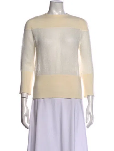 Pre-owned Longchamp Colorblock Pattern Crew Neck Sweater In Neutrals