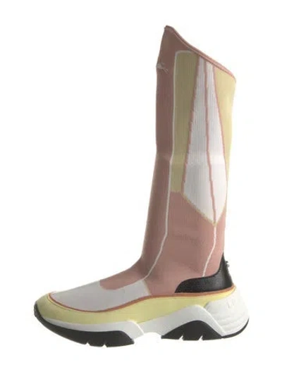 Pre-owned Longchamp Colorblock Pattern Gladiator Sandals In Multi