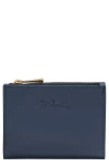 Longchamp Logo-embossed Compact Wallet In Blue