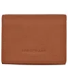 Longchamp Compact Leather Wallet In Brown