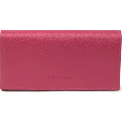 Longchamp Continental Leather Wallet In Pink