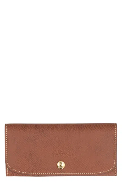 Longchamp Continental Long Wallet Épure In Brown