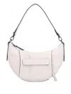 Longchamp Crescent-shaped Leather Shoulder Bag In White
