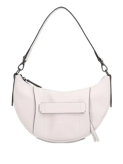 Longchamp Crescent-shaped Leather Shoulder Bag In White