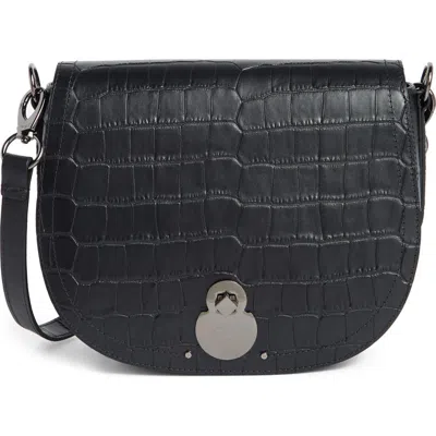 Longchamp Croc Embossed Leather Crossbody Bag