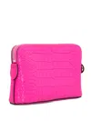 Longchamp Crocodile-effect Clutch Bag In Pink