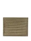 Longchamp Crocodile-effect Leather Wallet In Green