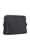 Longchamp Crocodile-embossed Zip Clutch Bag In Black