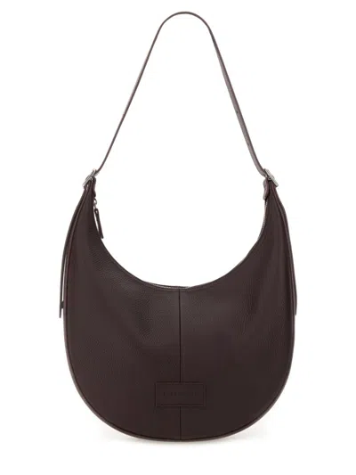 Longchamp Curved Shoulder Bag In Fine-grained Cowhide Leather