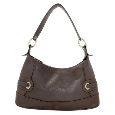 Pre-owned Longchamp Dark Brown Leather Shoulder Bag ()