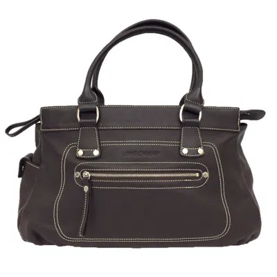 Pre-owned Longchamp Dark Brown Leather Tote Bag ()