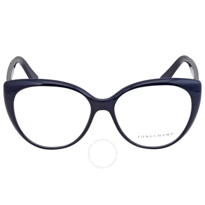 Longchamp Demo Cat Eye Ladies Eyeglasses Lo2682 424 55 In Blue