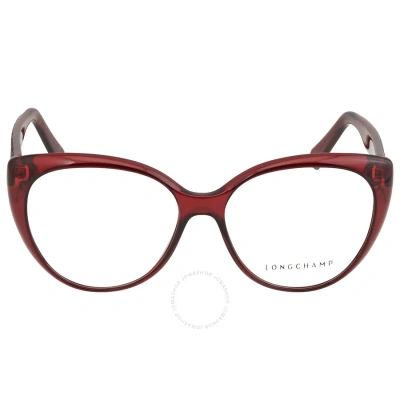 Longchamp Demo Cat Eye Ladies Eyeglasses Lo2682 602 55 In Wine